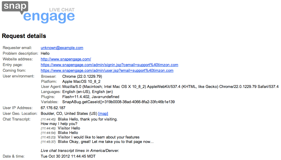 How to view chat transcripts SnapEngage Live Chat