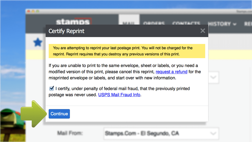 Reprint Shipping Labels Stamps