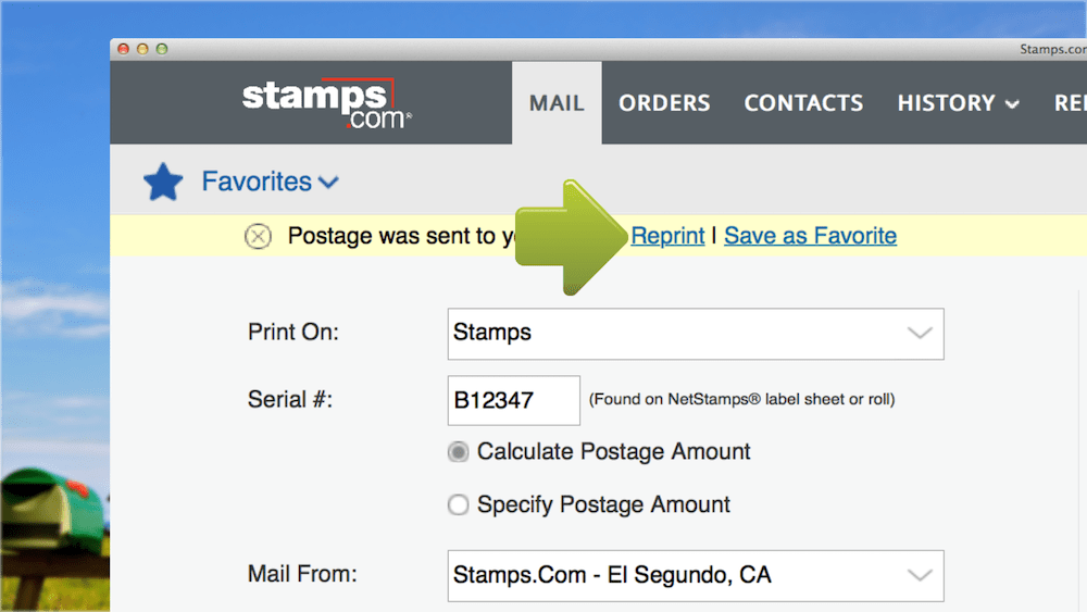 Reprint Shipping Labels Stamps