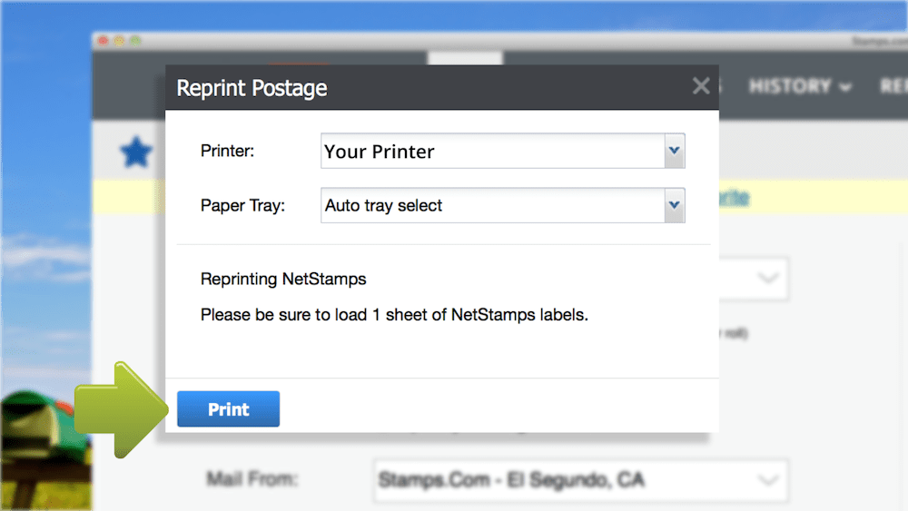 Reprint Shipping Labels Stamps
