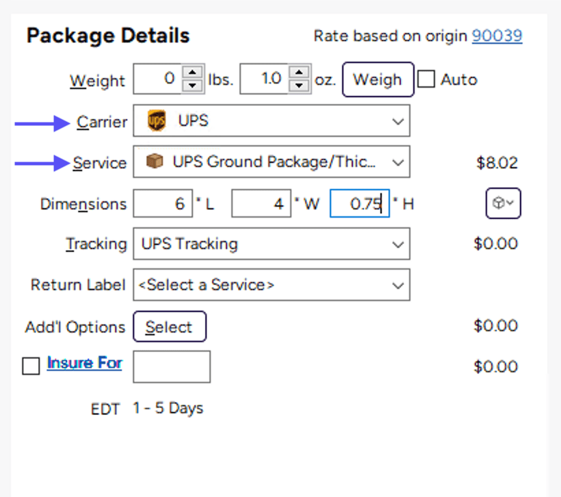 UPS® Ground Saver in Stamps