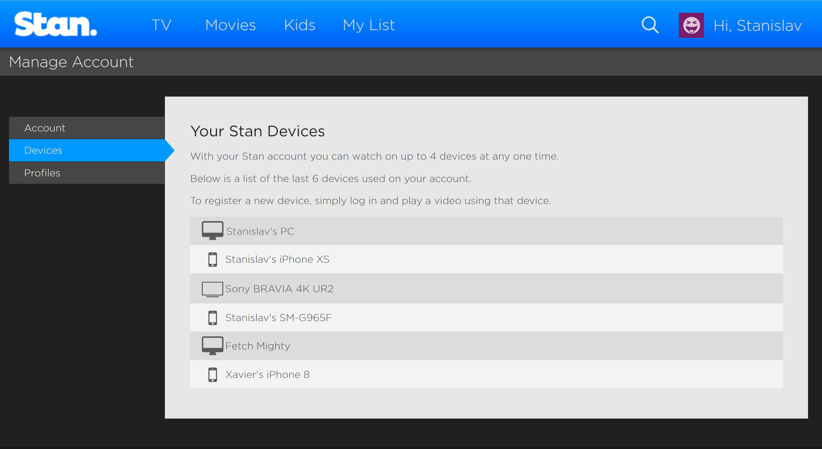 Your Stan devices Stan Support