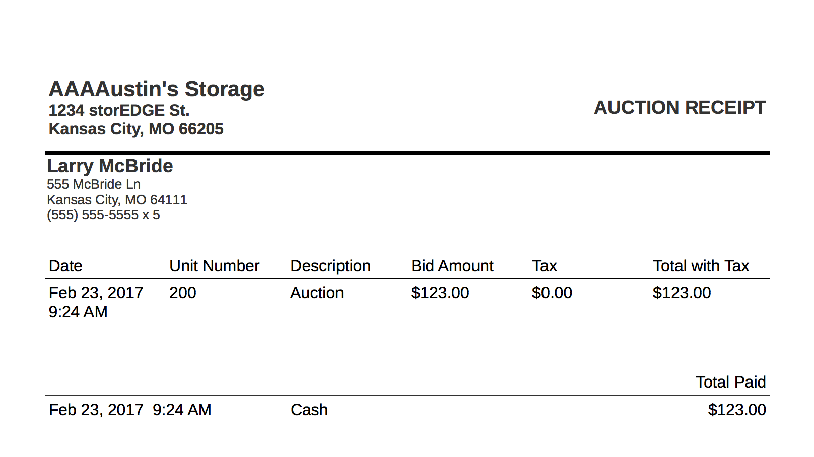 Using Auction Manager storEDGE