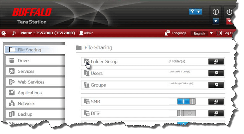 Creating volumes on your Buffalo NAS