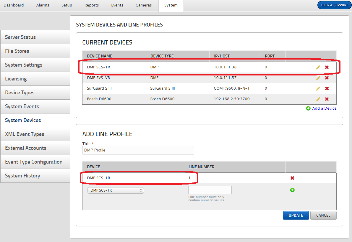 DMP Alarm Receiver SureView Systems