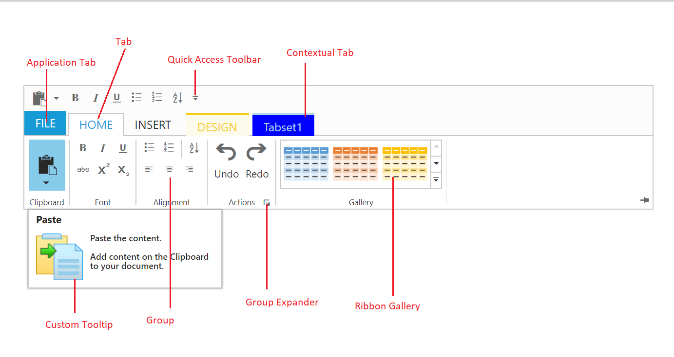 Getting started with Ribbon component Syncfusion