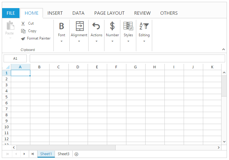 Worksheets with Spreadsheet widget for Syncfusion Essential JS