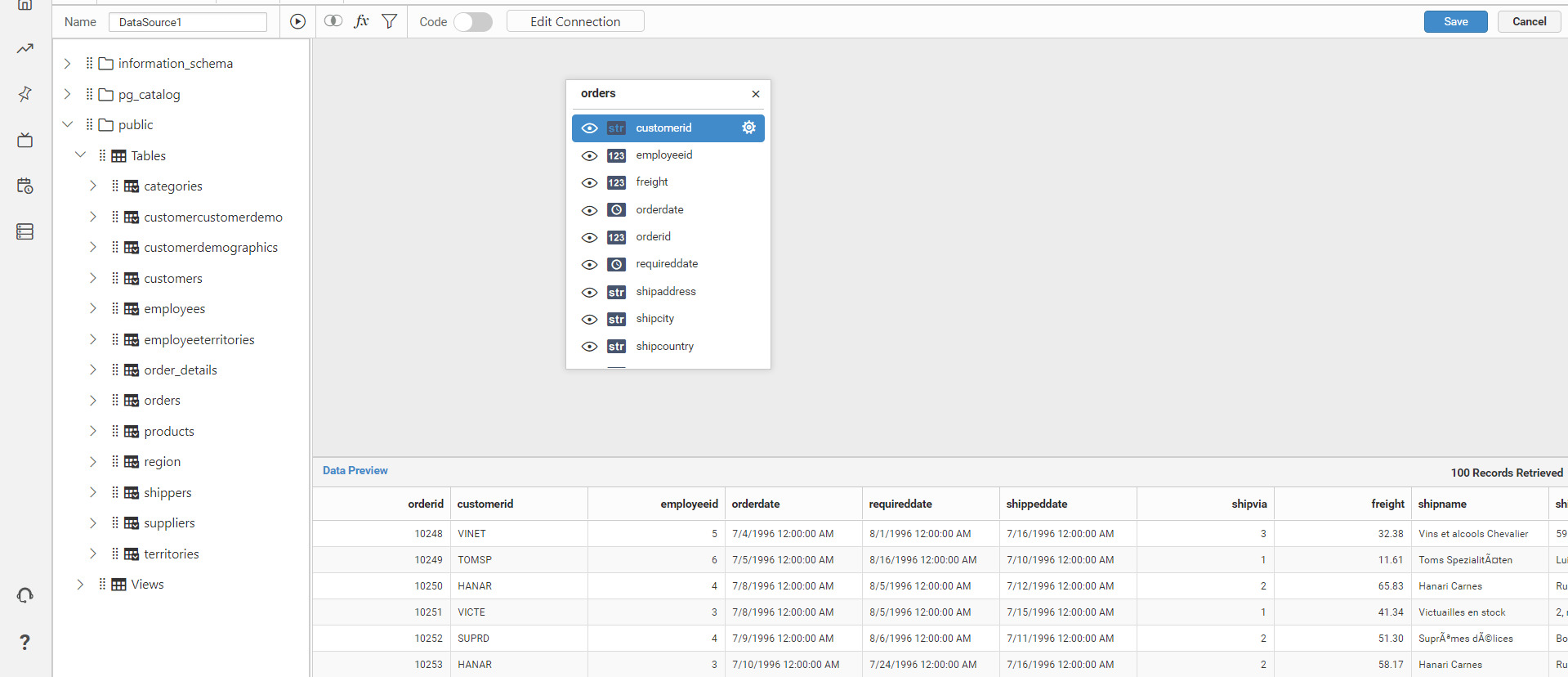 Amazon Redshift Database with Syncfusion Dashboard Designer