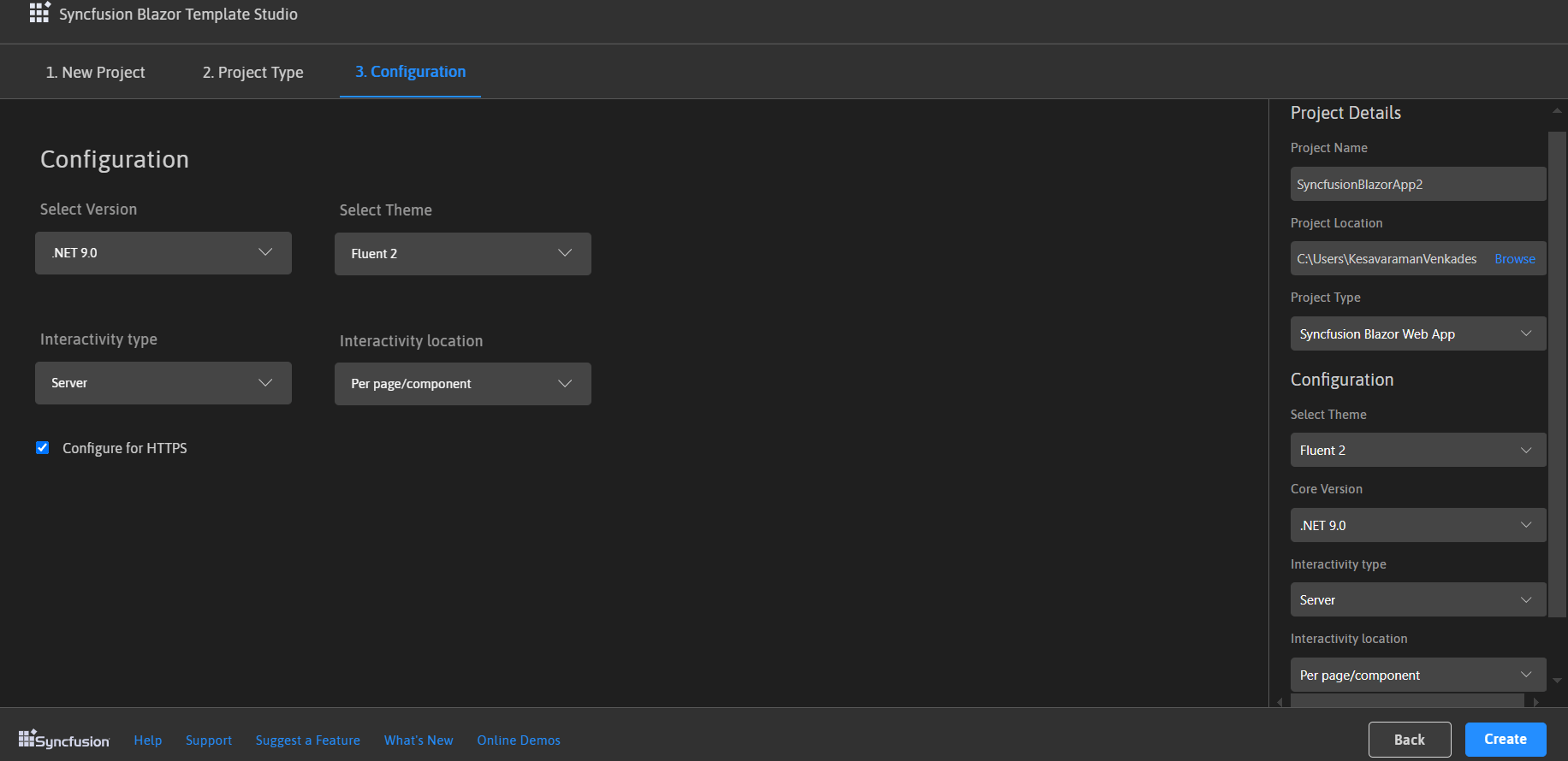 Project Templates Blazor Syncfusion