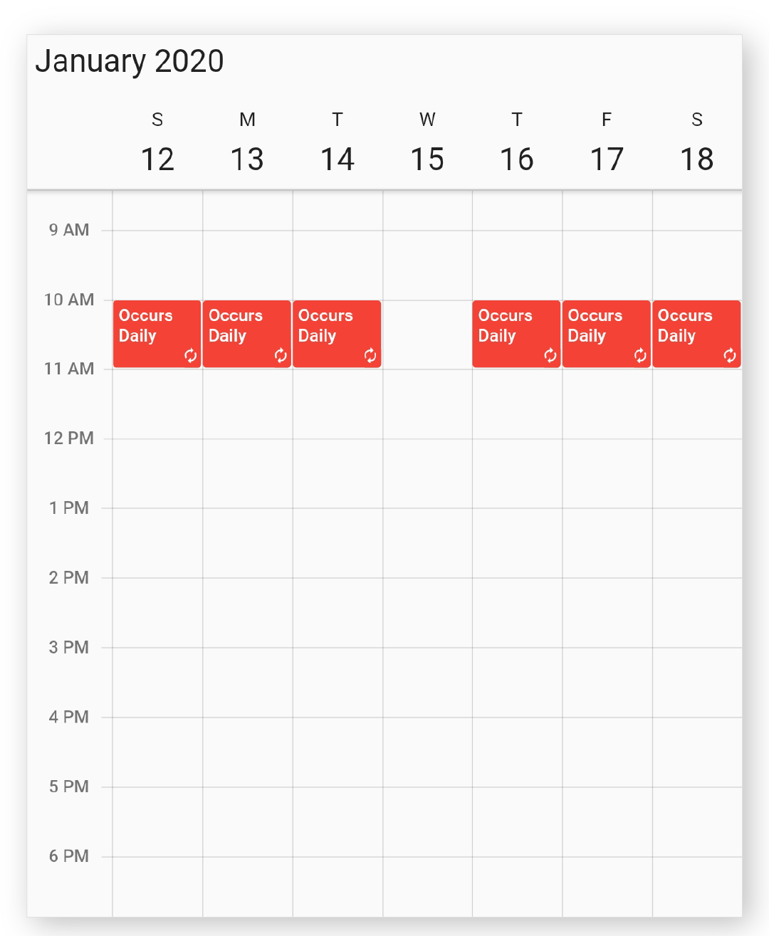 Appointments in Flutter Event Calendar widget Syncfusion