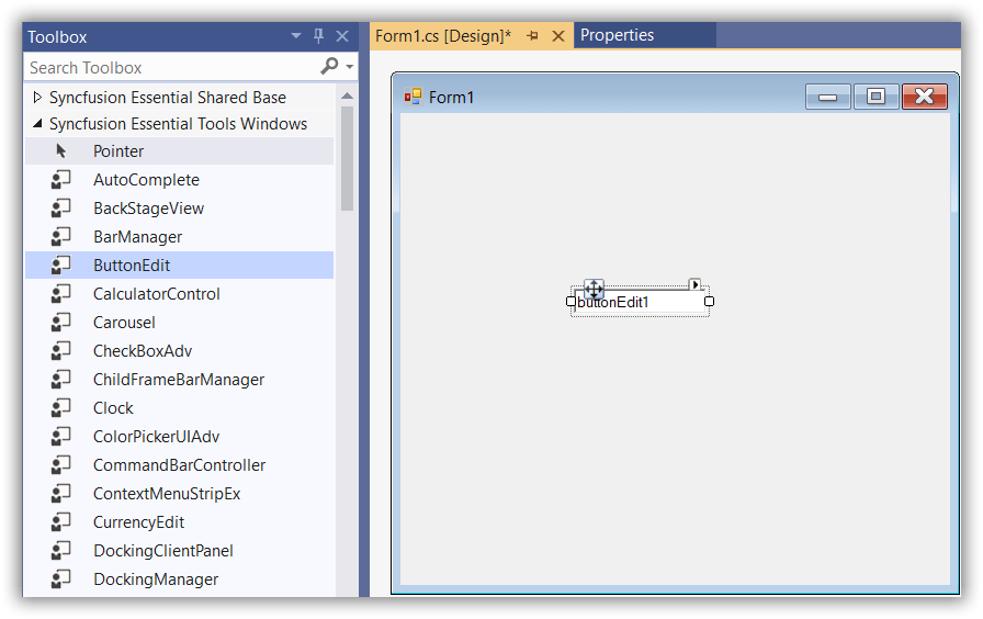 Getting Started with WinForms ButtonEdit control Syncfusion