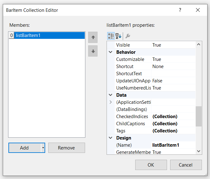 BarItem Types in Windows Forms PopupMenu control Syncfusion
