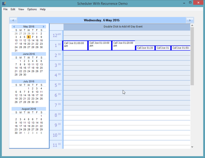Time Interval in Windows Forms Scheduler control Syncfusion