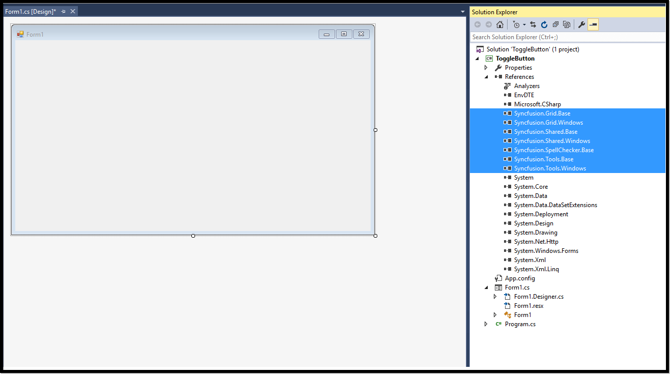 Getting Started with Windows Forms Toggle Button Syncfusion