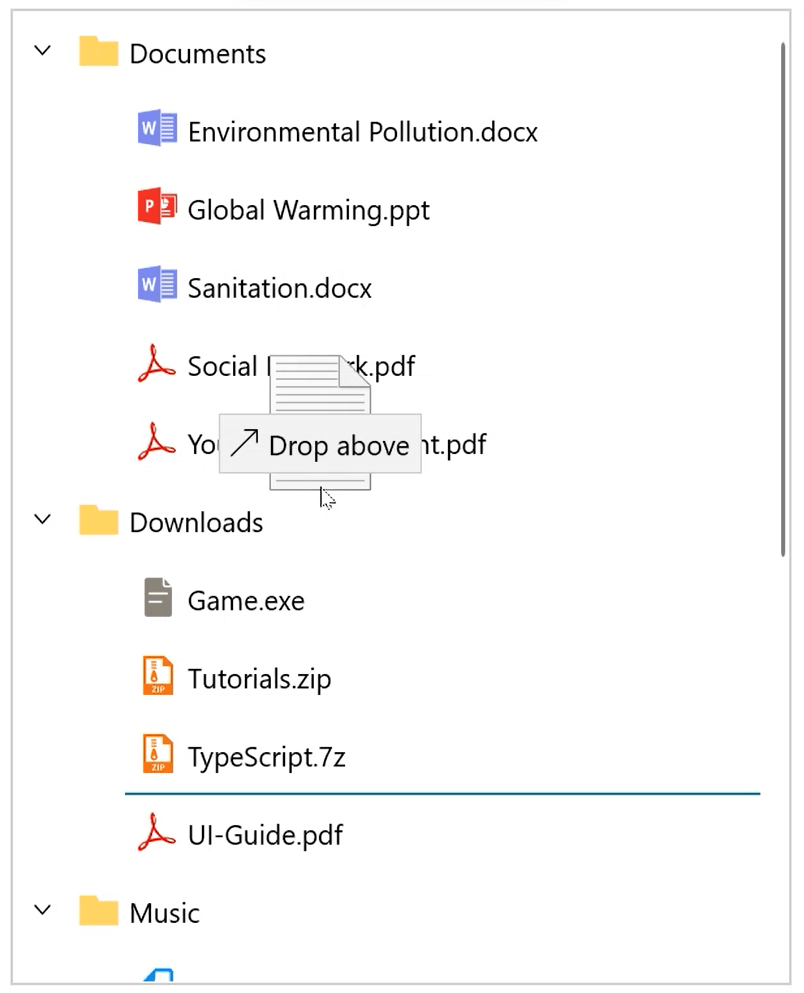 Drag and Drop in WinUI TreeView control Syncfusion