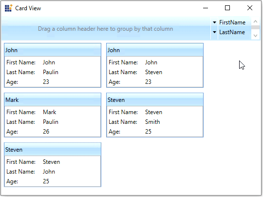 Getting Started with WPF Card View control Syncfusion