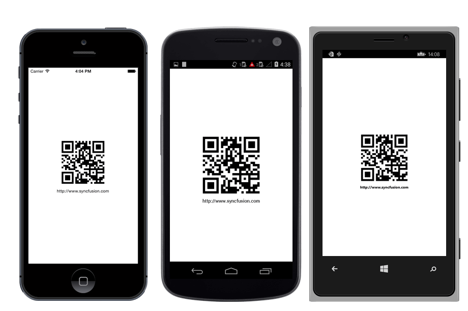 Syncfusion SfBarcode control Getting Started for Xamarin.Forms