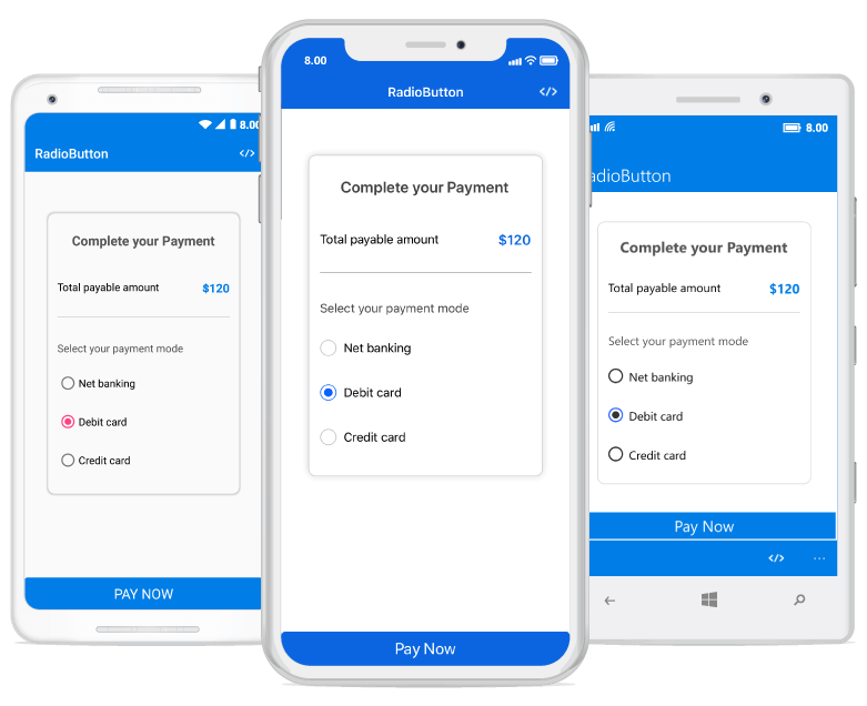 About Xamarin Radio Button control Syncfusion