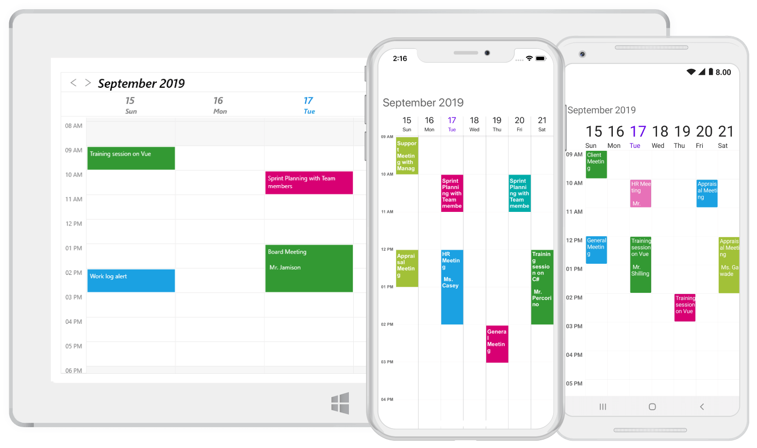 Overview of Xamarin Scheduler Control Syncfusion