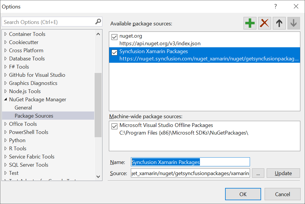 Xamarin Forms NuGet Packages Syncfusion
