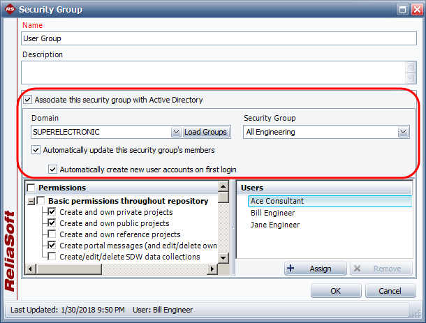 Associating Security Groups with Active Directory