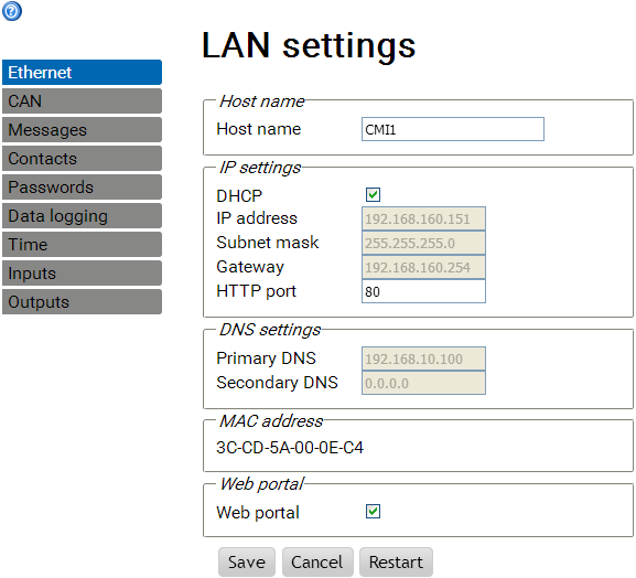 (LAN settings)