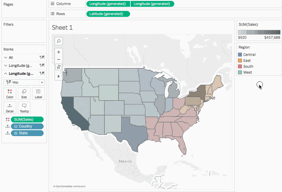 Tableau での二重軸 (レイヤー) マップの作成 Tableau