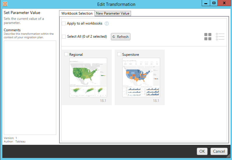 Migration Plans Workbooks Tableau