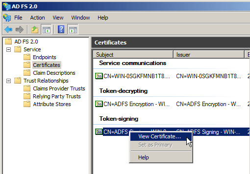 Active Directory Federation Services (ADFS) 2.0 with Office 365:.