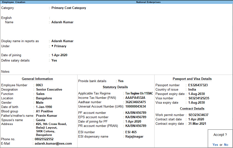 How to Create Employees in TallyPrime (Payroll) TallyHelp