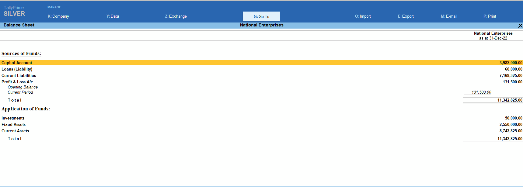 How to View Balance Sheet in TallyPrime TallyHelp
