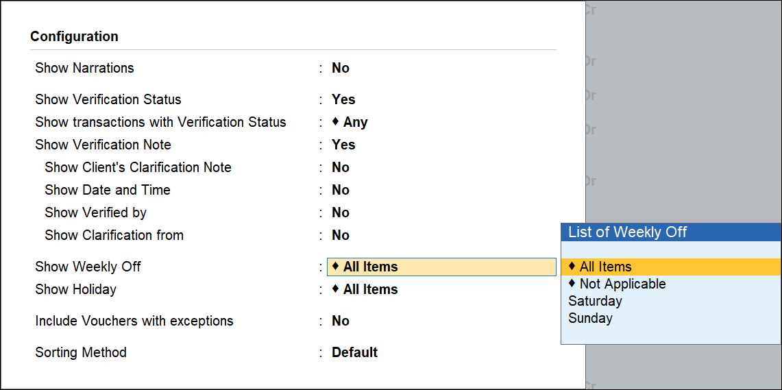How to View the Transactions on Holiday Report in TallyPrime TallyHelp