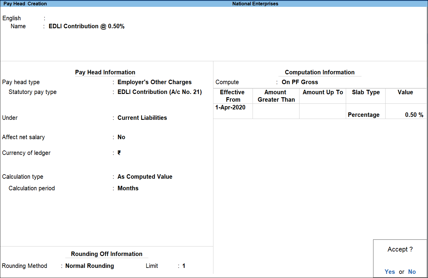 How to Create Pay Heads for EDLI Contribution and PF Admin Charges in