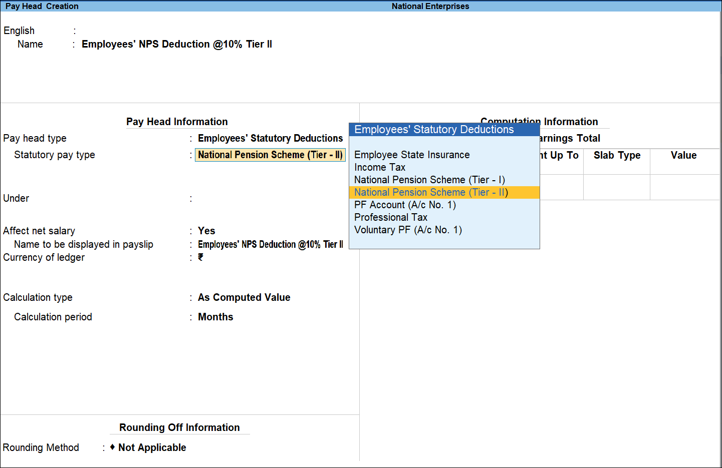 How to Create Pay Heads for Statutory Deductions in TallyPrime (Payroll