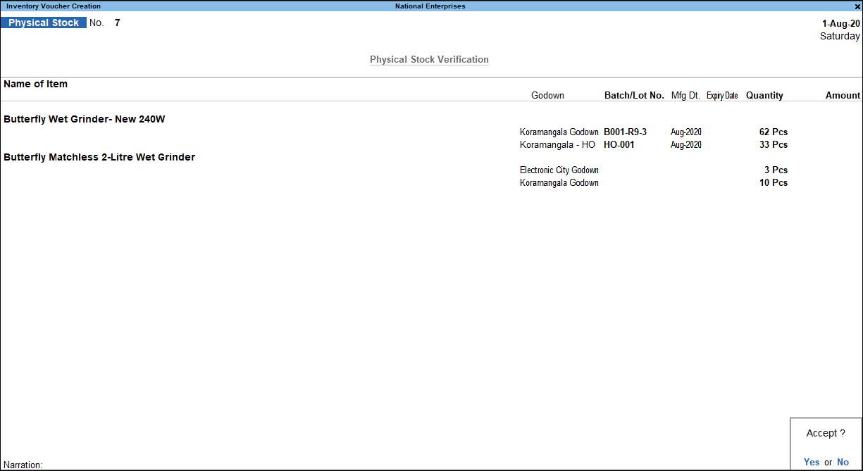 How to do Inventory Only Entry in TallyPrime TallyHelp