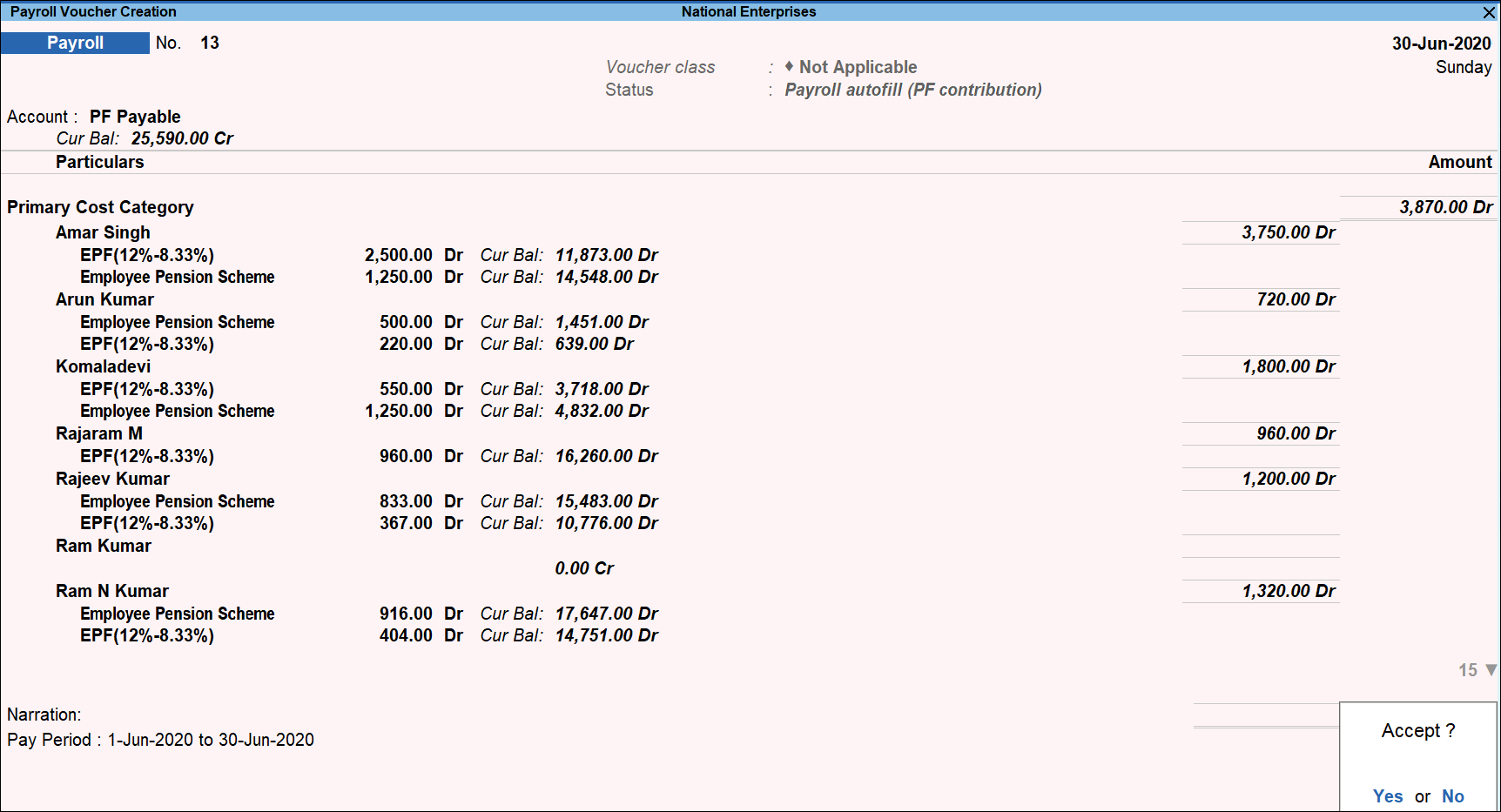How to Record Employer's PF Contribution in TallyPrime (Payroll) TallyHelp