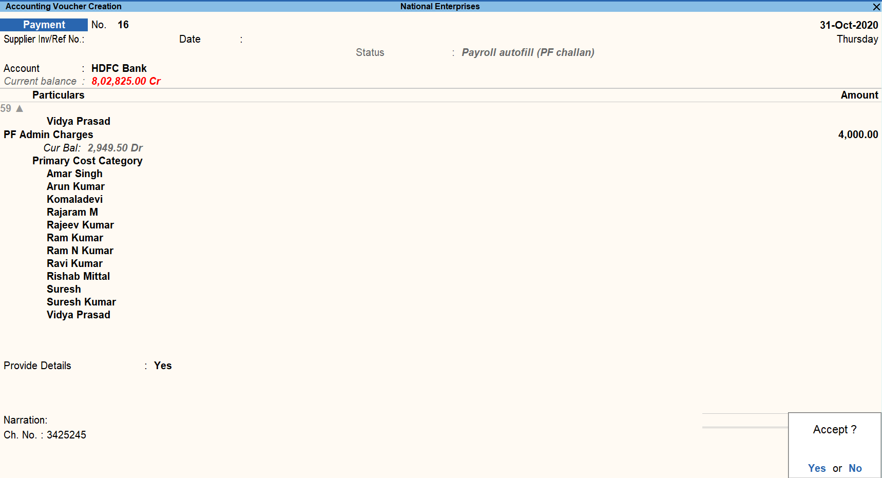 How to Record PF Payments in TallyPrime (Payroll) TallyHelp