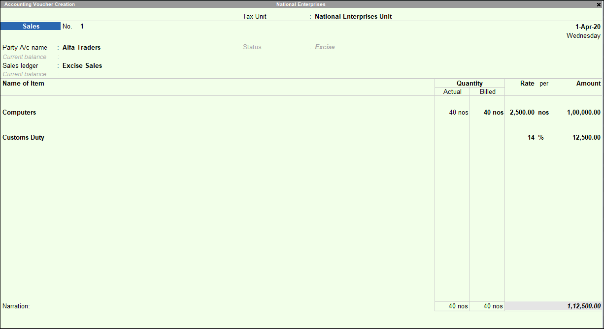 Accounting for Retained Goods (Excise for Manufacturer)