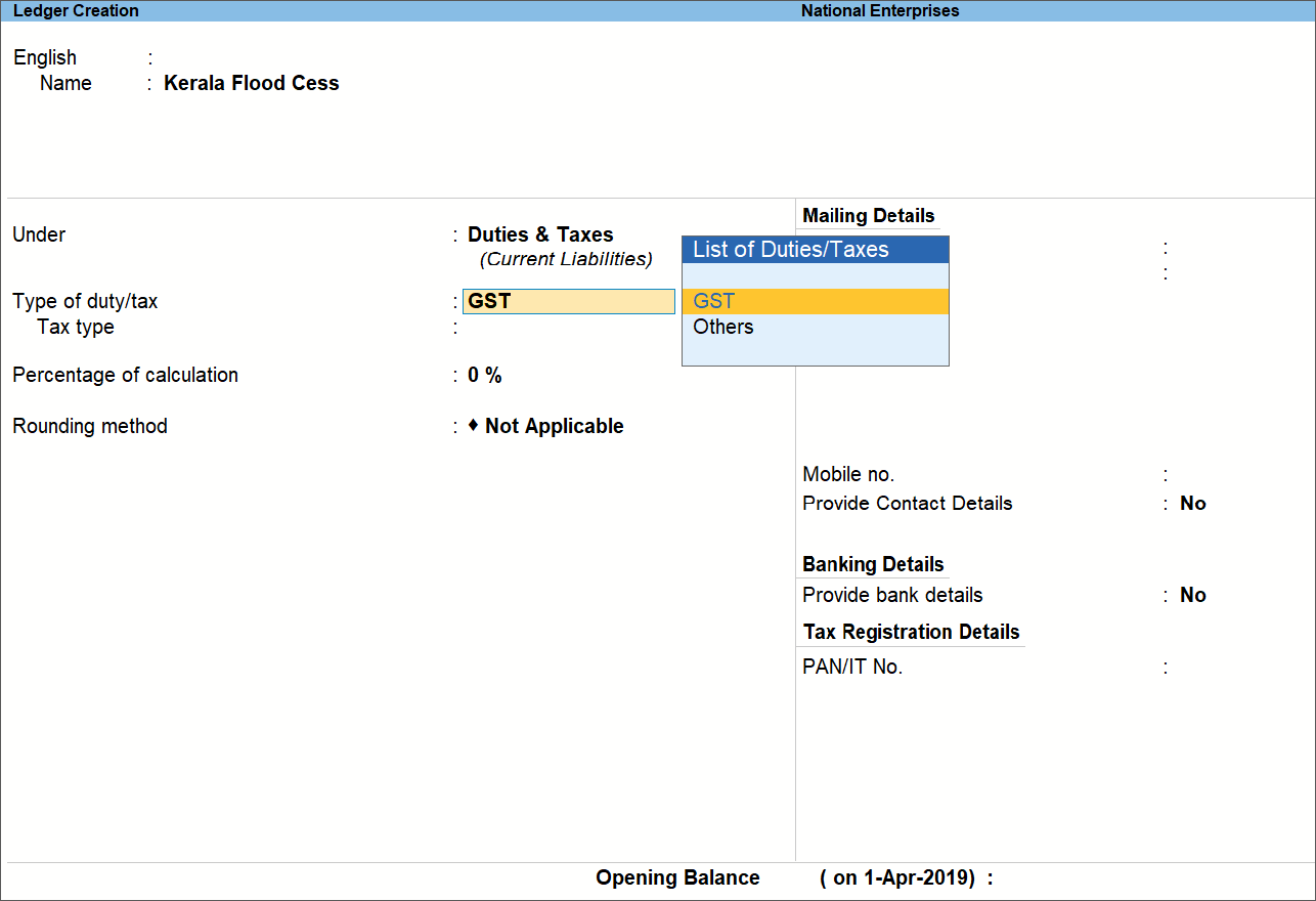 How to Record Sales with Kerala Flood Cess TallyHelp