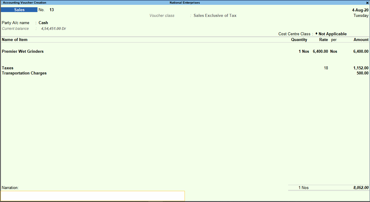 Voucher Types in TallyPrime TallyPrime