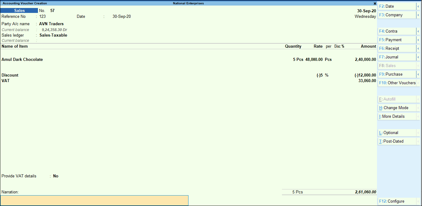 How to Calculate VAT After Discount in TallyPrime TallyHelp