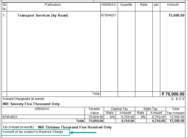 Record Outward Supply GST Reverse Charge (RCM) TallyHelp