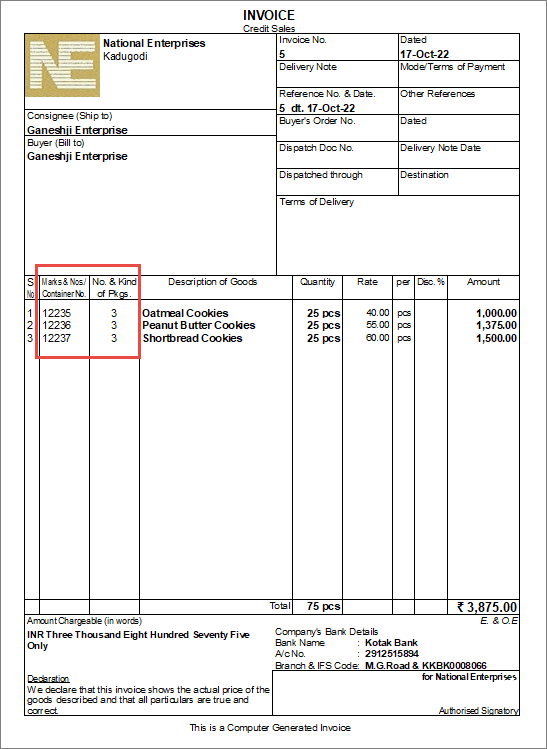How to Print Sales Invoice with Company Logo and Additional Details in