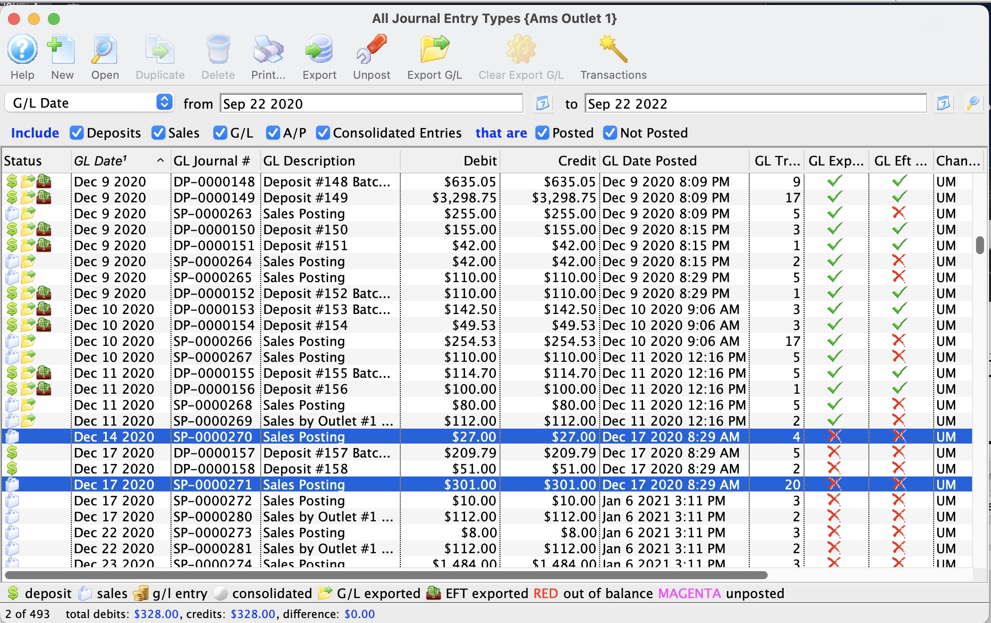 The General Ledger Entries Window Arts Management Systems