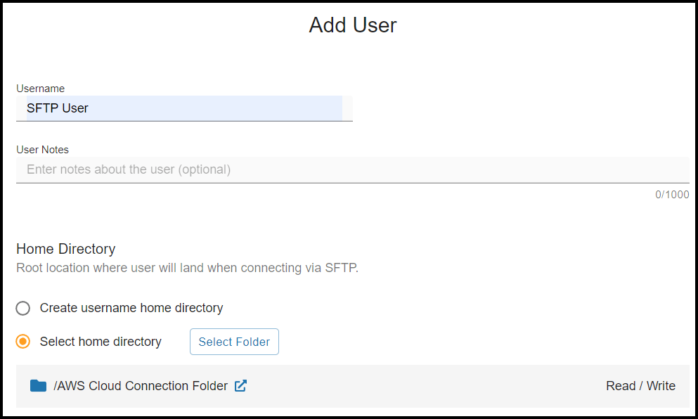 How to point an SFTP user to a specific S3 location · SFTP Gateway Support
