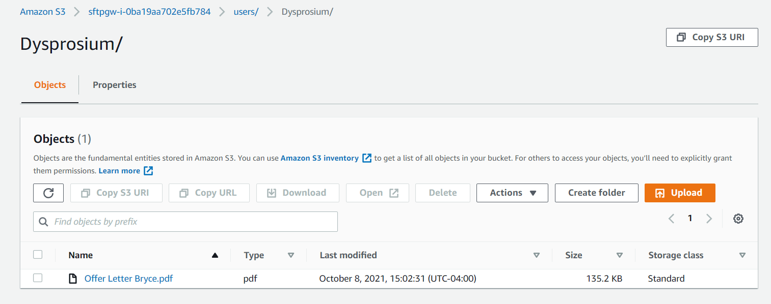 How to find files in the S3 bucket · SFTP Gateway Support