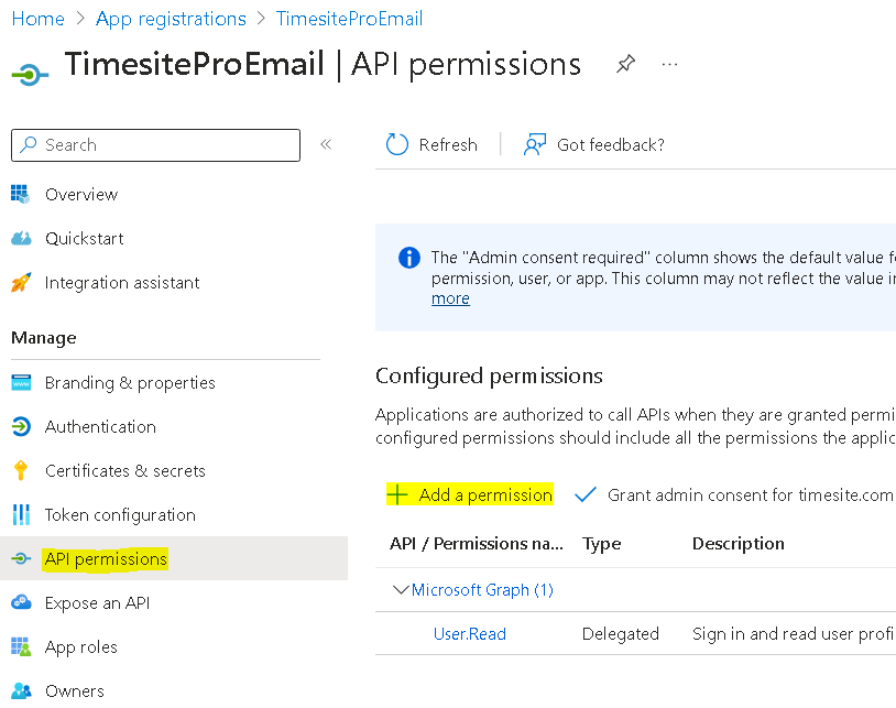 Send Timesite emails via Microsoft 365 TimeSite Pro