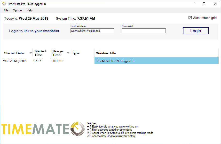 Adding timesheet records using TimeMate TimeSite Pro