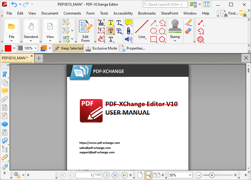 Tabs Guide > Tools > Comment And Markup Tools > Strikeout Text Tool