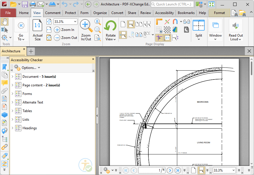 Tabs Guide > View Tab > Editing Panes > Accessibility Checker
